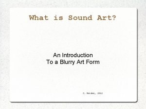 Sound sculpture definition