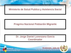 Ministerio de Salud Publica y Asistencia Social Progrma