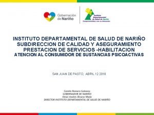 INSTITUTO DEPARTAMENTAL DE SALUD DE NARIO SUBDIRECCION DE