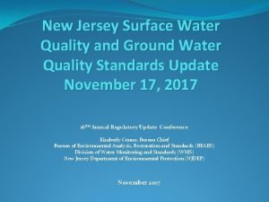 Nj groundwater quality standards