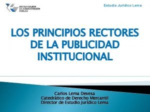 Estudio Jurdico Lema LOS PRINCIPIOS RECTORES DE LA