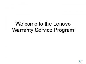 Lenovo warranty policy
