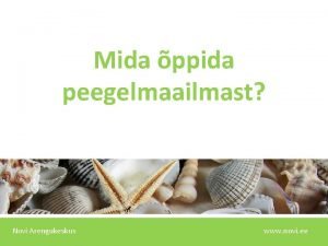 Mida ppida peegelmaailmast Novi Arengukeskus www novi ee