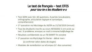 Le test de franais test EFES pour toutes