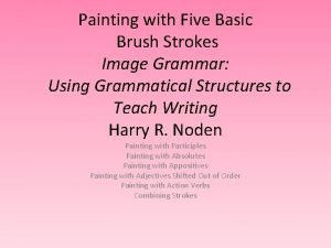 Painting with Five Basic Brush Strokes Image Grammar