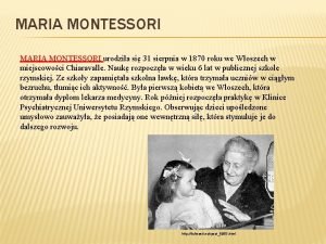Maria montessori oddała dziecko Maria montessori oddała dziecko