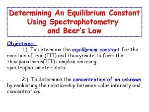 Determining equilibrium constant using spectrophotometry