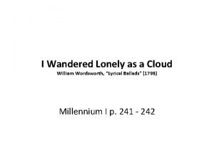 William wordsworth i wandered lonely as a cloud meaning