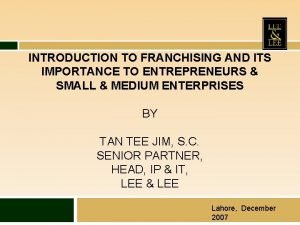 Introduction to franchising