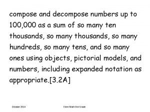 compose and decompose numbers up to 100 000