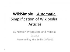 How to simplify wikipedia