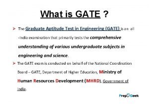 What is GATE The Graduate Aptitude Test in
