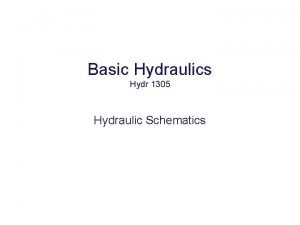 Basic Hydraulics Hydr 1305 Hydraulic Schematics LEGEND Many