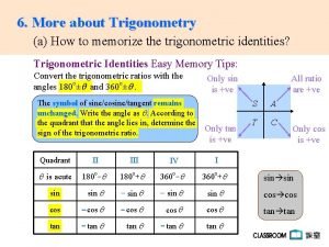 More about trigonometry