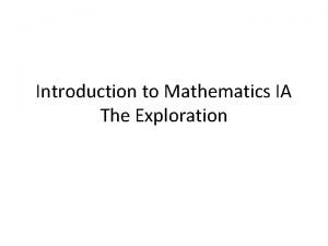 Math ia introduction