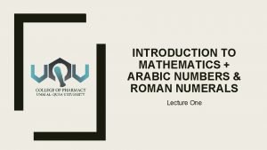 Roman numbers