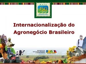 Internacionalizao do Agronegcio Brasileiro Esquema da apresentao Internacionalizao