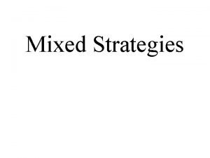 Mixed Strategies Mixed Strategies Player 2 Head Tail