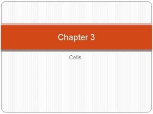 Chapter 3 Cells 3 1 Introduction Cells vary