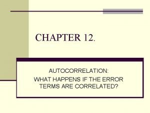 Cobweb phenomenon autocorrelation