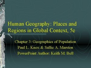 Human geography places and regions in global context