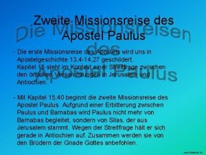 Zweite missionsreise paulus