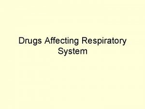 Drugs Affecting Respiratory System Antihistamines Drugs that directly