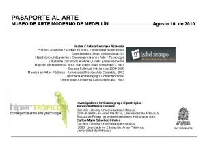 PASAPORTE AL ARTE MUSEO DE ARTE MODERNO DE