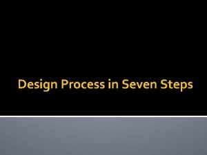 7 steps of the design process