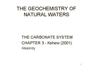 Carbonate system