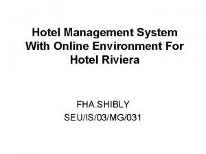 Waterfall model for hotel management system