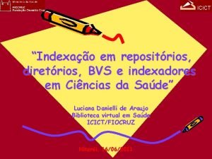 Indexao em repositrios diretrios BVS e indexadores em