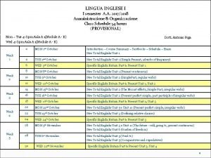 LINGUA INGLESE I I semester A A 20172018