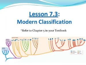 Traditional classification vs modern classification