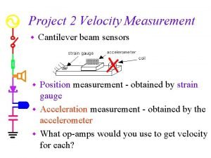 Project 2 Velocity Measurement w Cantilever beam sensors