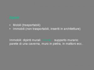 Dipinti Mobili trasportabili Immobili non trasportabili inseriti in