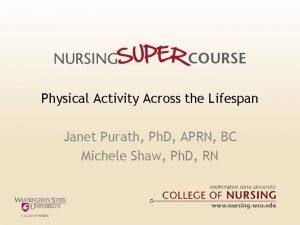 Physical Activity Across the Lifespan Janet Purath Ph