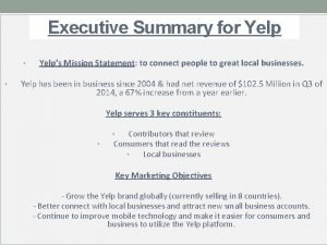 Yelp vision statement
