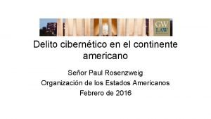 Delito ciberntico en el continente americano Seor Paul