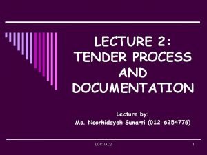 Tendering process