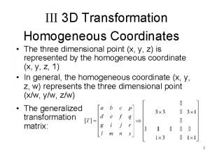 Homogeneous coordinates