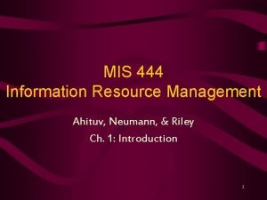 Information resources management