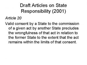 2001 draft articles on state responsibility