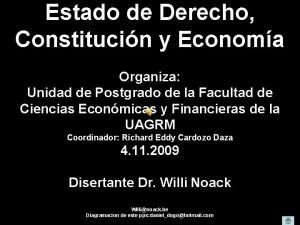 Estado de Derecho Constitucin y Economa Organiza Unidad