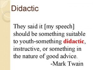 Didactic sentence