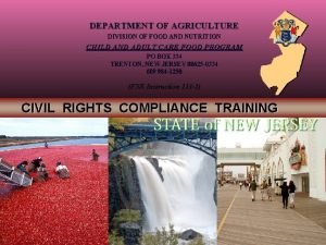 DEPARTMENT OF AGRICULTURE DIVISION OF FOOD AND NUTRITION
