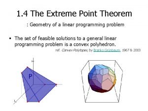 Extreme point theorem linear programming