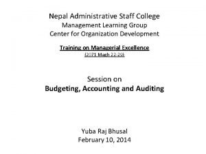 Nepal Administrative Staff College Management Learning Group Center