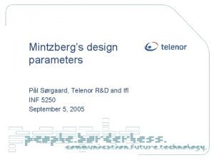 Design parameters mintzberg