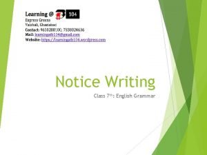 Example of notice writing for class 7
